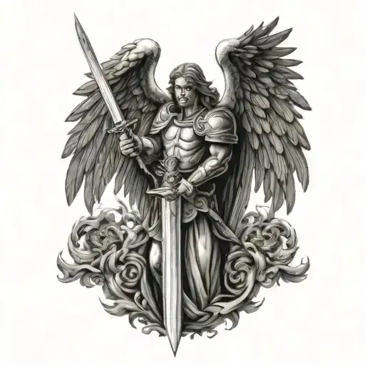 Arch Angel Micheal The Archangel Flaming Sword