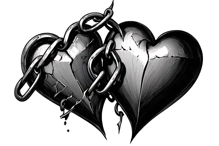 Broken Heart Chain Forming The Shape