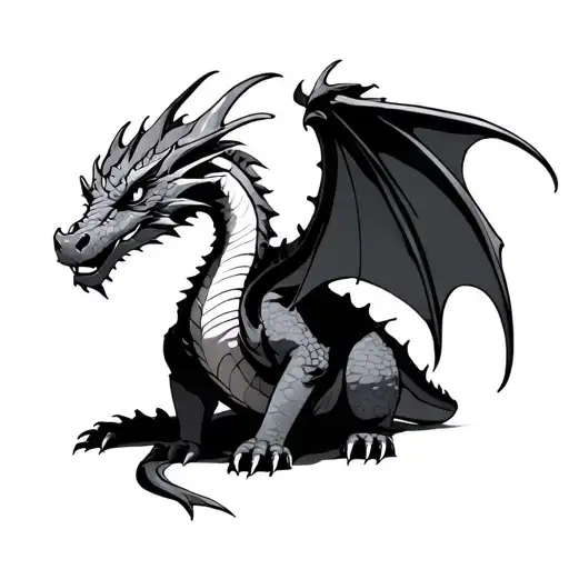 Dragon Sitting Alone Peaceful