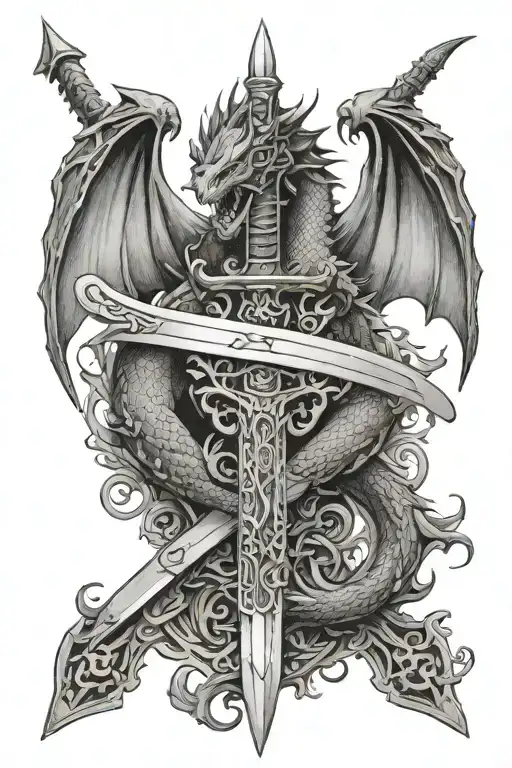 Sword With Dragon With Name Written