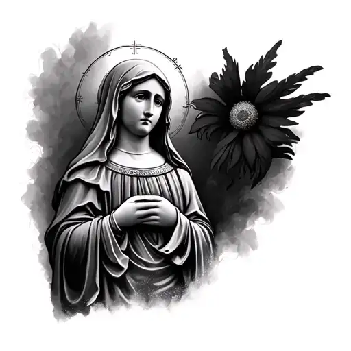 Full Sleeve Holy Mother Mary Holding