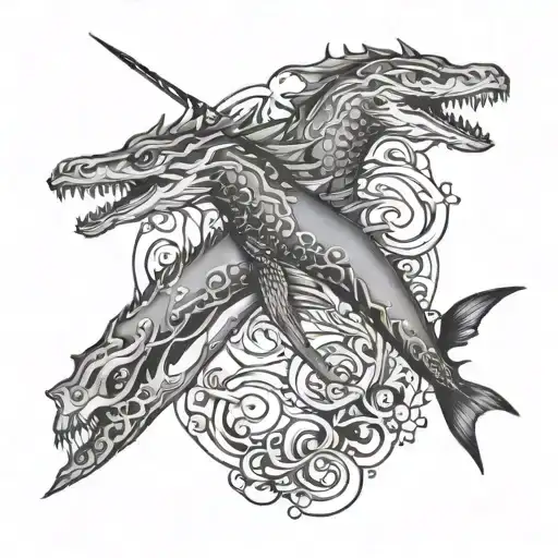 Sea Dragon And Narwhal