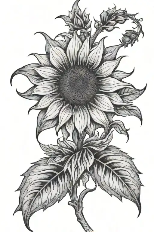 Tooled Leather Sunflower Surrounded
