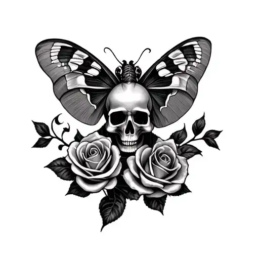 Skull Roses Moth