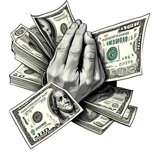 Praying Hands With Money