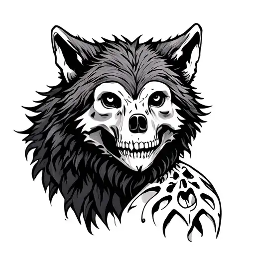 Wolf And Skeletal Bear