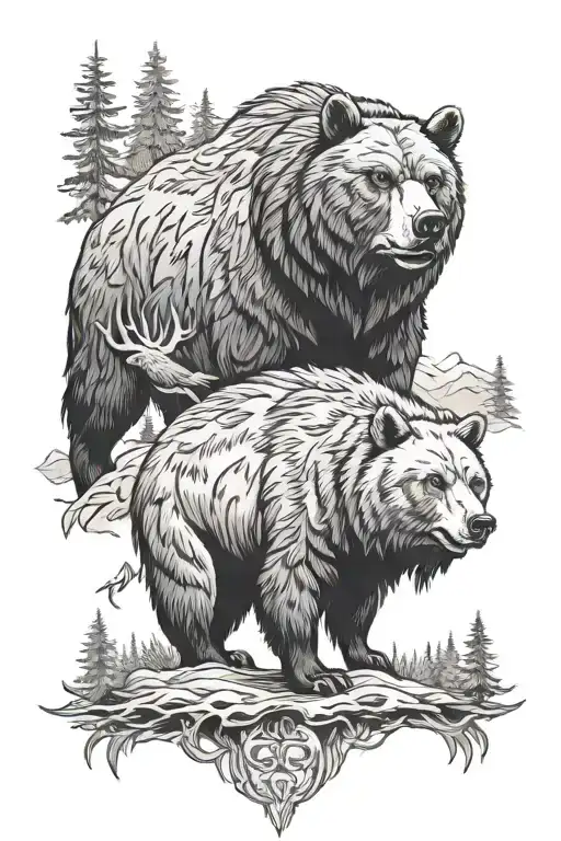 Bear Wolf Eagle Elk