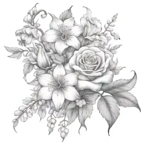 Rose Larkspur Gladiolus Marigold Lily Of The Valley Daisy Narcissus Flowers