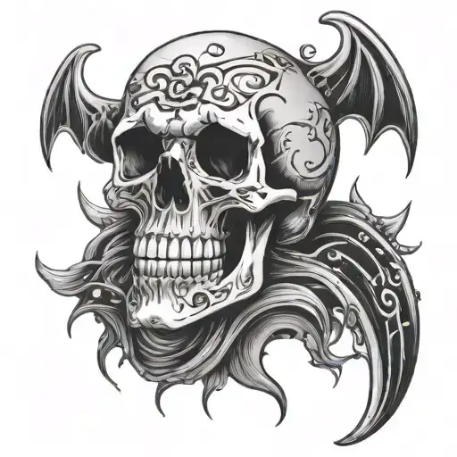 Skull And Anker On The Sea Bed