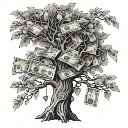 Tree With Money Hanging