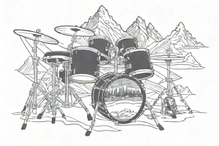 A Drum Set With Mountain Biking Trails Weaving Through The Drums