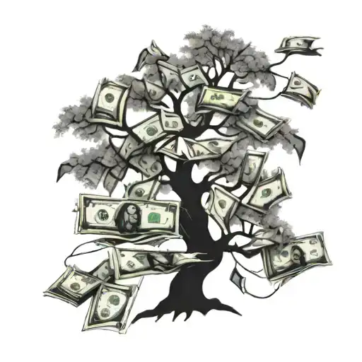 Tree With Money Hanging