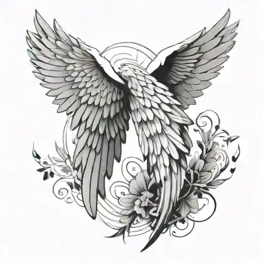 Minimal Angel Wings With Barbara In Them