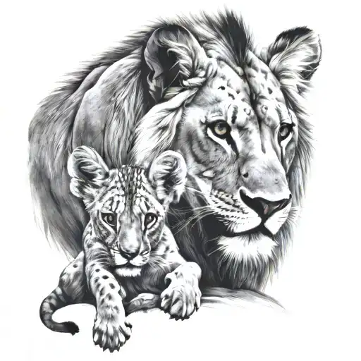 An Injured Lion Protects A Baby Gazelle With Her Paw