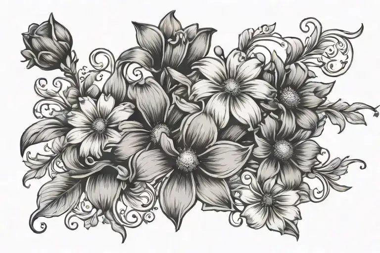 Daisy And Sweet Pea Flower Vine