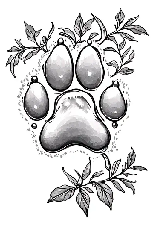 Lilly's Surrounding A Dog Paw Print