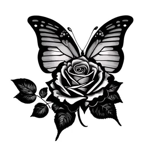 Effiel Tower Rose Butterfly