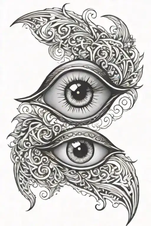 Goth Themed Eye Pattern Forming The Shape