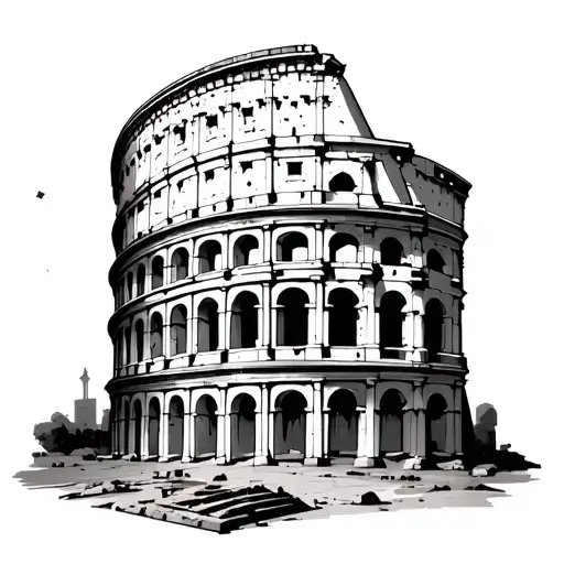 Greek And Roman Coloseum Together