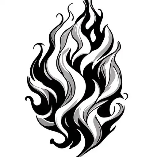 Black And White Flames Bottom Right Forarm Half Sleeve