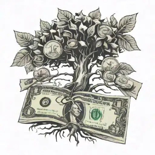 Tree With Money Hanging