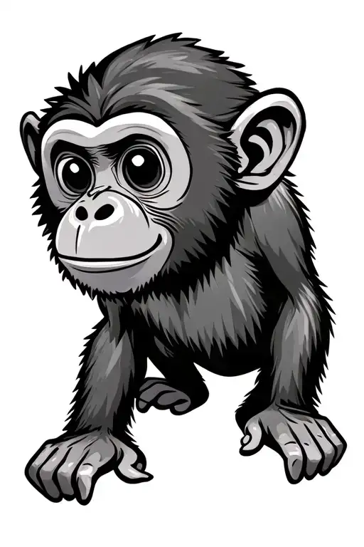 Cartoon Sitting Monkey