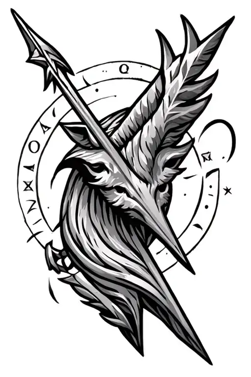 A Arrow With Aquarius And Taurus Signs Built In Mostly Fine Like