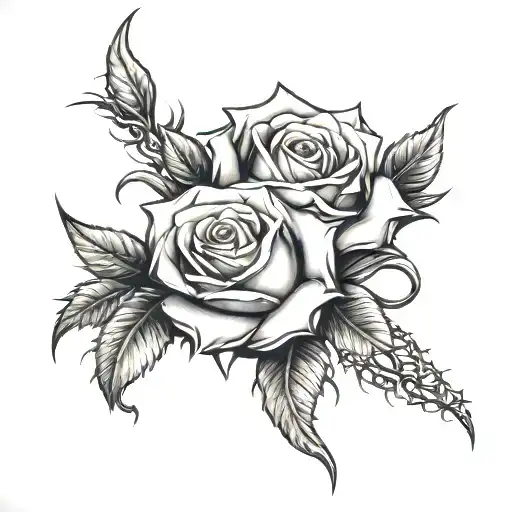 Roses Crown Of Thorns Wrapping