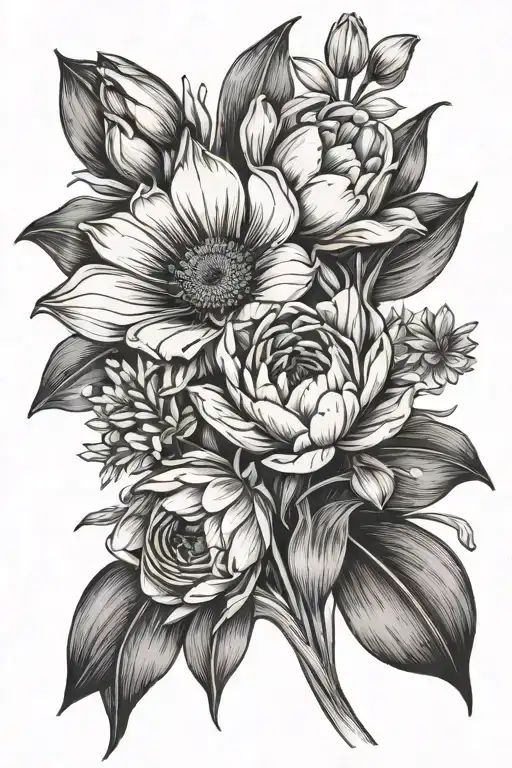 Tulip And Daisy Bouquet