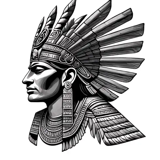 Half Of God Azteca And Egyptian God