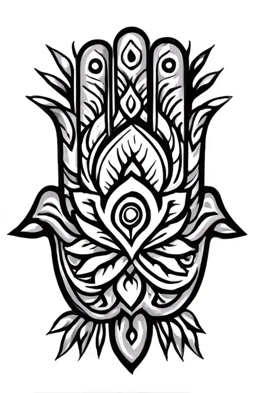 Hamsa Hand Painted Abstract