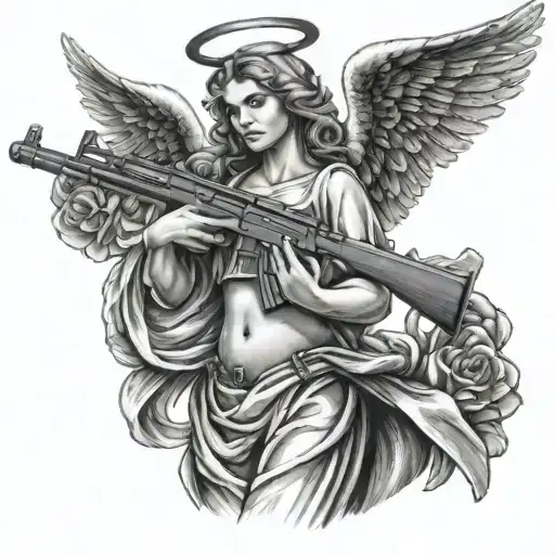 Angel With Ak 47 Gun