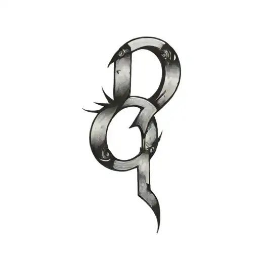 Damnus Euis In Letters With A Broken Heart Under The Letters