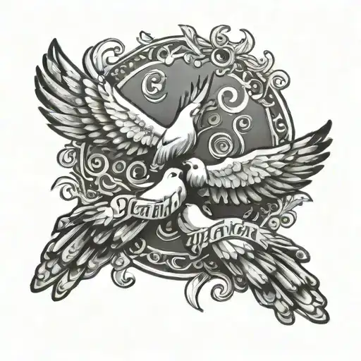 Prayer Hands With Doves Flying With Jeriah Name Written In Pretty Font Memorabilia