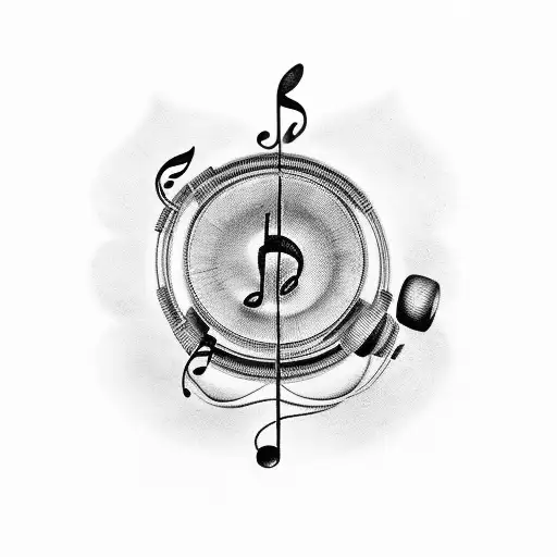 A Vintage Car With Music Notes And Symbols Representing Different Genres Of Music