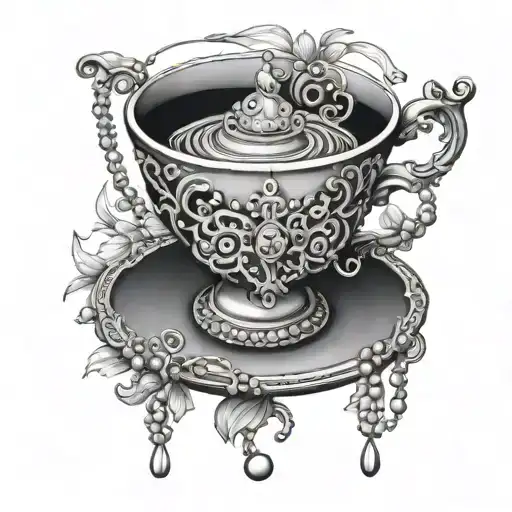 Teacup And Rosary Wrapped