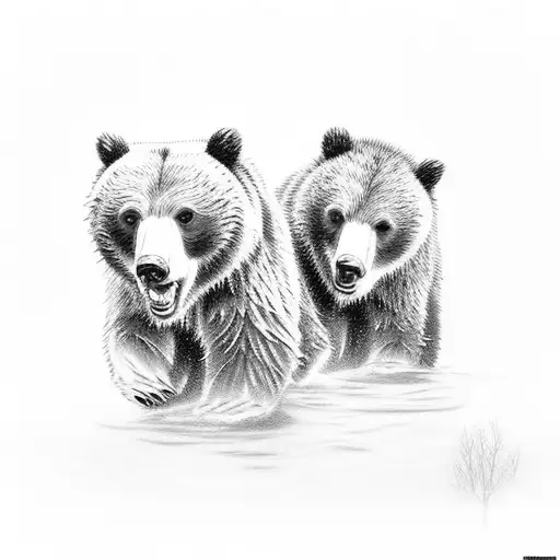 Two Grizzly Bear Cubs