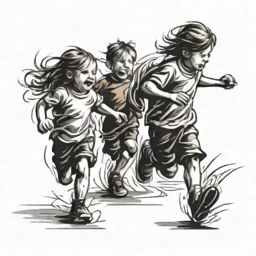 3 Kids Running Towards