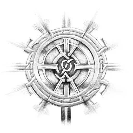 Celtic Cross With St Michael And St Francis