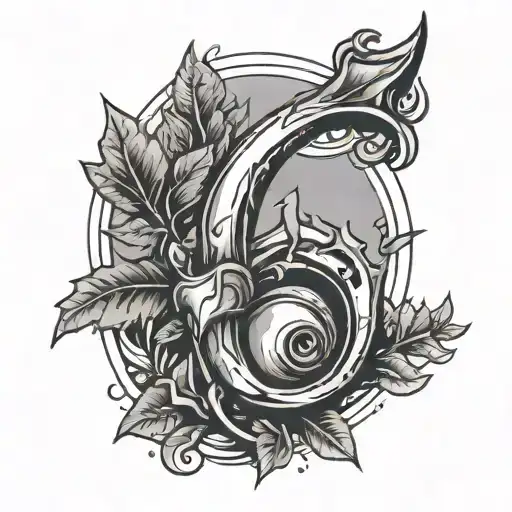 Horn With Arrow And Leaves