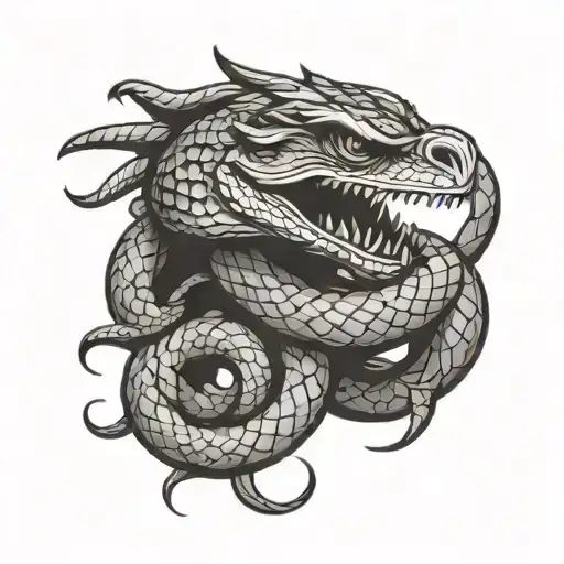 Hawk Clawing Snake Coiling