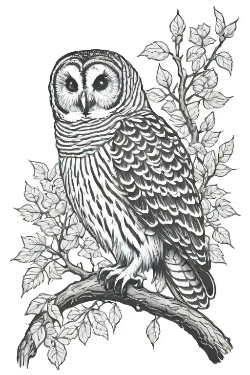 Barred Owl And Sycamore Tree