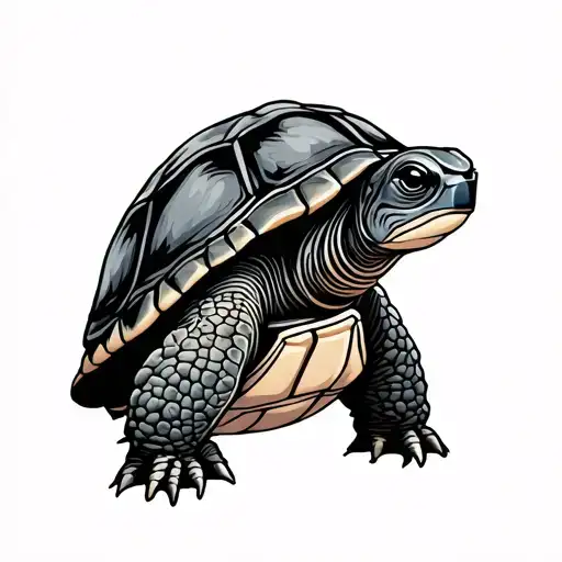 Turtle Holding A Camera Simple Design