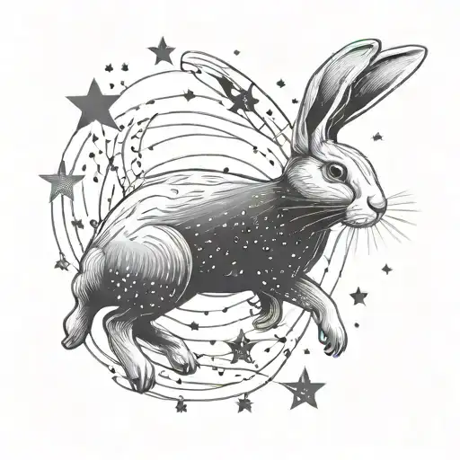 Stars Moon Rabbit Minimali Style Emphasize