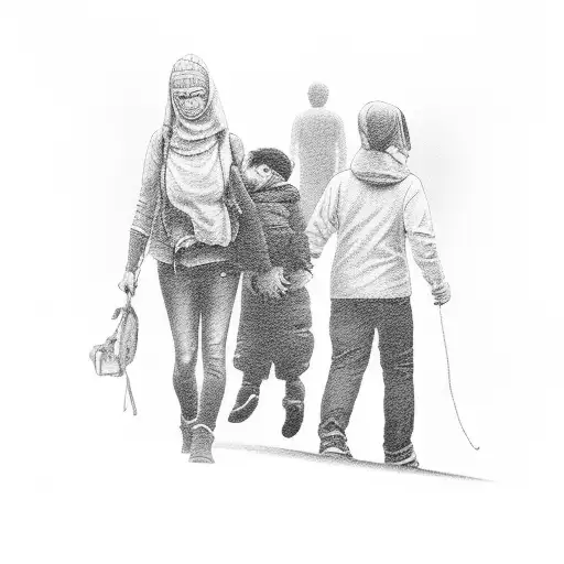 Mom And A Son Walking Through All The Poorly Life And Find Succes