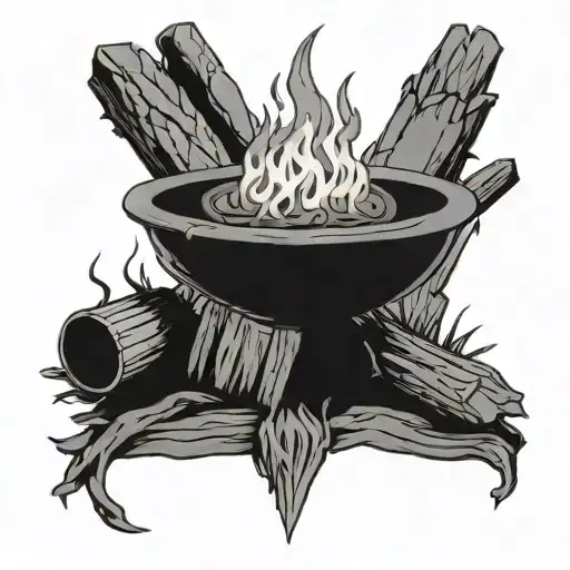 Create A Tattoo Of A Campfire Scene From Dark Souls With A Sense Of Mystery And Danger Tattoo Idea