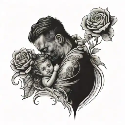 Father And Daughter Tattoo Design Inspired