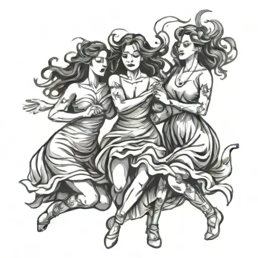 4 Sisters Friends Dancing