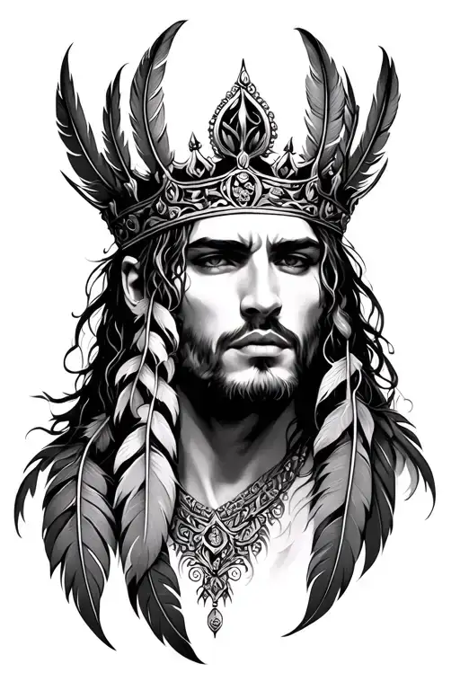 Arcangel With Feathers Crown