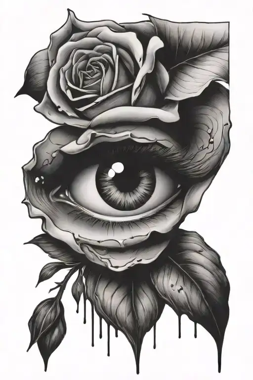 Crying Eye And Rose